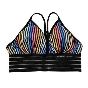 1207 * Unbranded Rainbow Strappy Light Support Sports Bra Size Unknown
